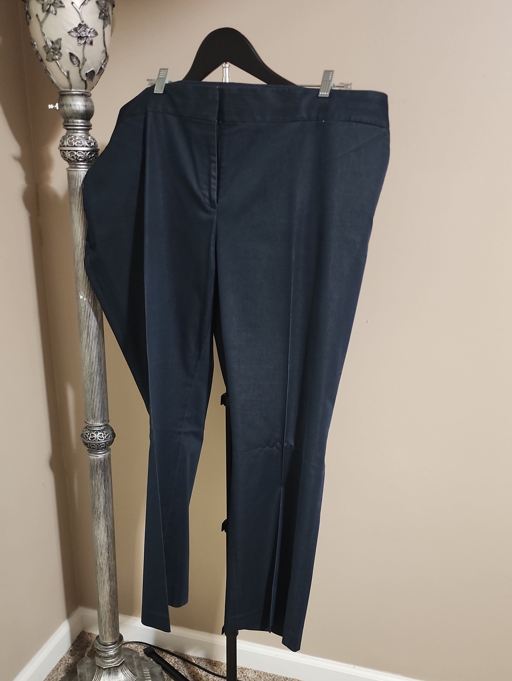 Vince Camuto Navy Straight-Leg Trousers